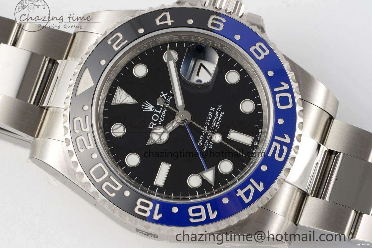 1218 Sleek GMT-Master II 126710 BLNR Blue Black Ceramic Clean Factory Best Edition on Oyster Bracelet DD3285 CHS 1990